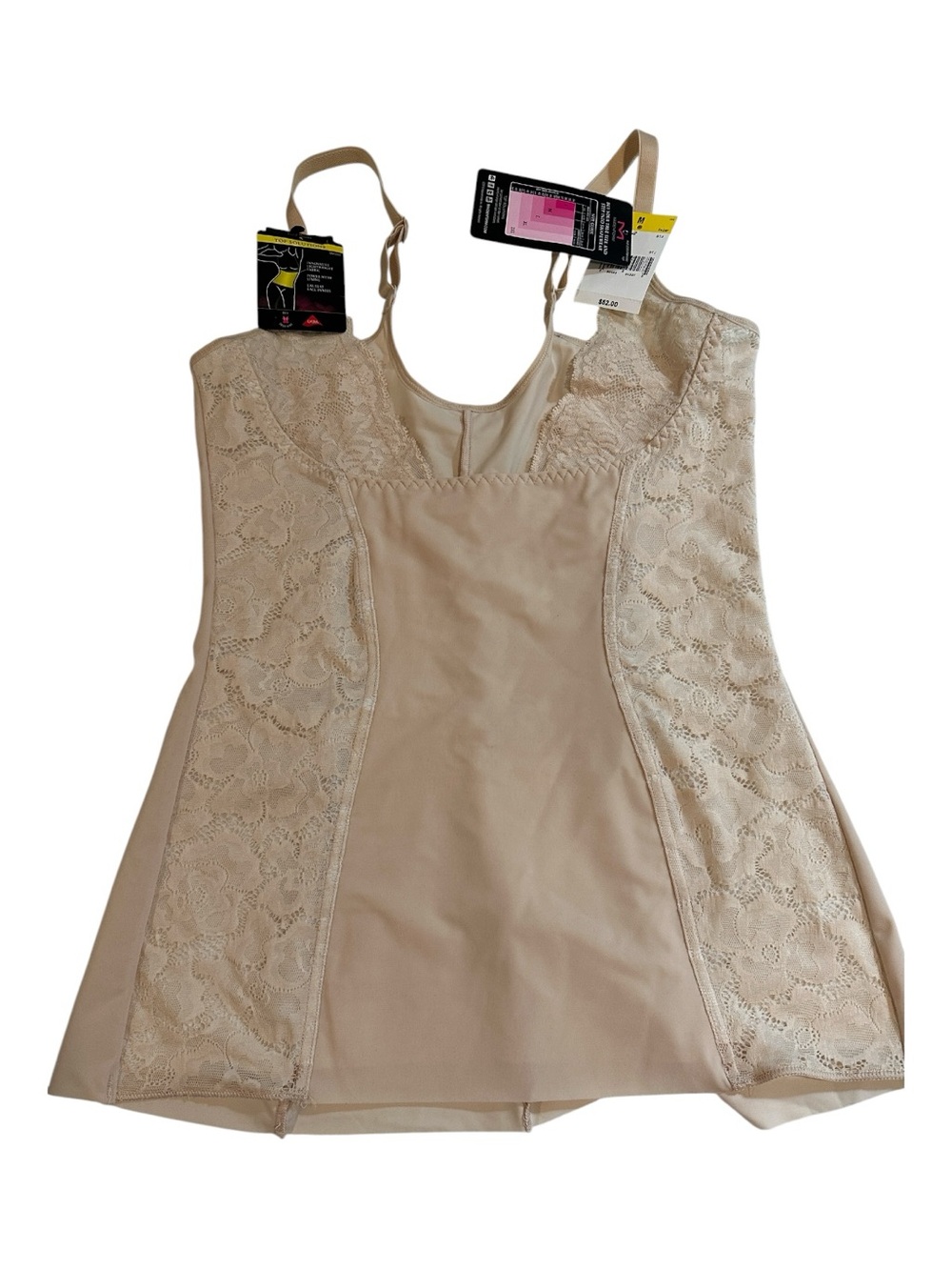 Maidenform Firm Control Wear Your Own Bra Torsette Medium NWT Lace Tank Nude